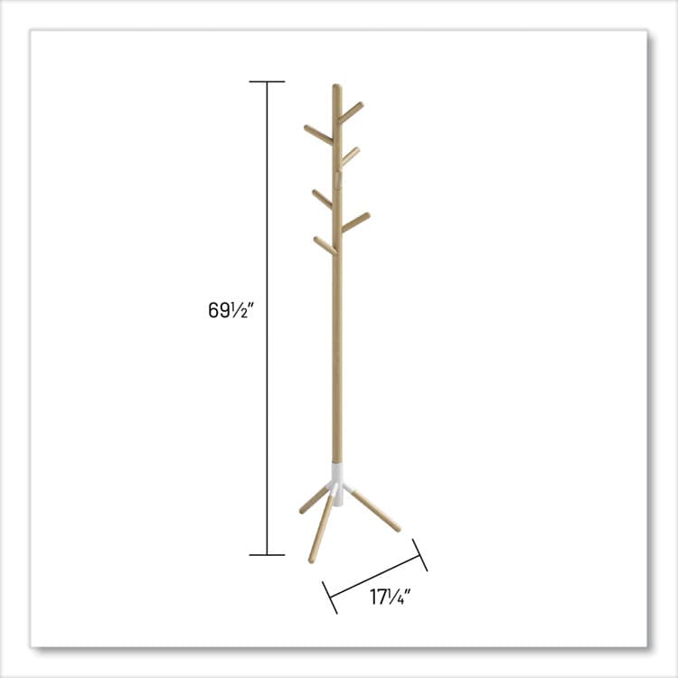 SAFCO PRODUCTS Resi Standing Coat Tree, 6 Hook, 17.25w x 17.25d x 69.5h, White (SAF4265WH) thumbnail 3