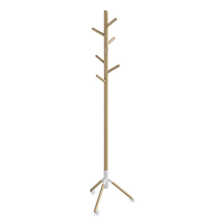 SAFCO PRODUCTS Resi Standing Coat Tree, 6 Hook, 17.25w x 17.25d x 69.5h, White (SAF4265WH)