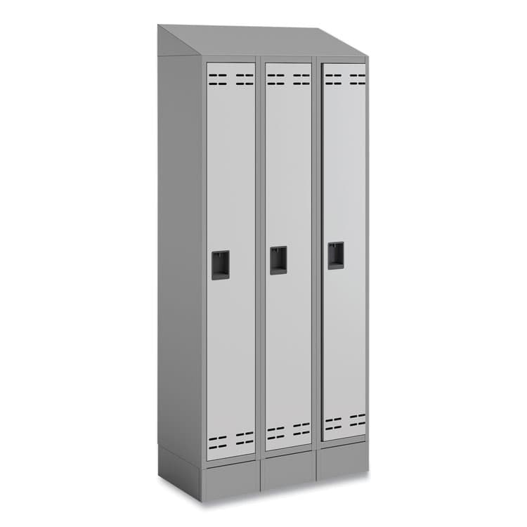 SAFCO PRODUCTS Triple Sloped Metal Locker Hood Addition, 36w x 18d x 6h, Gray (SAF5518GR) thumbnail 4