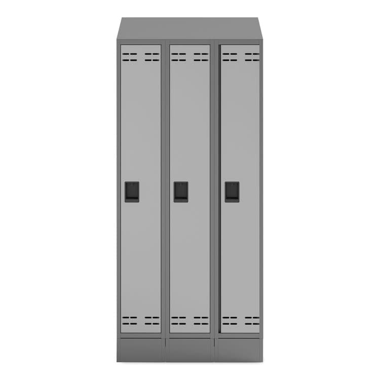 SAFCO PRODUCTS Triple Continuous Metal Locker Base Addition, 35w x 16d x 5.75h, Gray (SAF5520GR) thumbnail 2