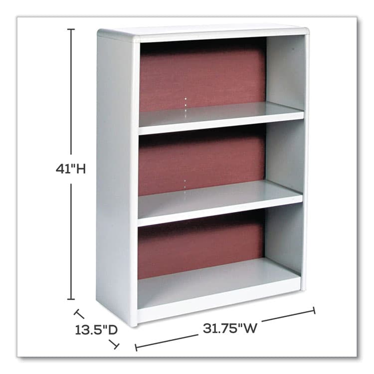 SAFCO PRODUCTS ValueMate Economy Bookcase, Three-Shelf, 31.75w x 13.5d x 41h, Gray (SAF7171GR) thumbnail 3