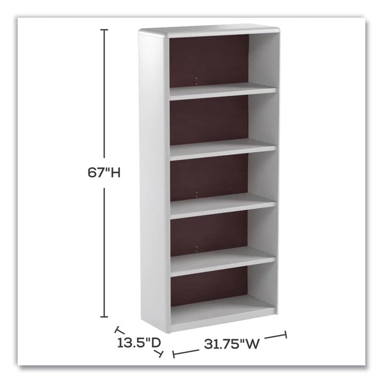 SAFCO PRODUCTS ValueMate Economy Bookcase, Five-Shelf, 31.75w x 13.5d x 67h, Gray (SAF7173GR) thumbnail 2