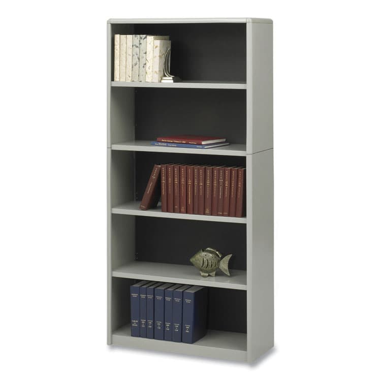 SAFCO PRODUCTS ValueMate Economy Bookcase, Five-Shelf, 31.75w x 13.5d x 67h, Gray (SAF7173GR) thumbnail 3