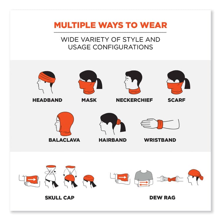 ERGODYNE CORPORATION Chill-Its 6487 Cooling Performance Knit Multi-Band, Polyester/Spandex, One Size Fits Most, Blue (EGO42129) thumbnail 3