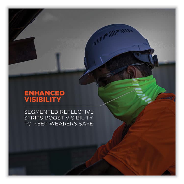 ERGODYNE CORPORATION Chill-Its 6487R Reflective Cooling Multi-Band, Polyester/Spandex, One Size Fits Most, Hi-Vis Lime (EGO42130) thumbnail 4