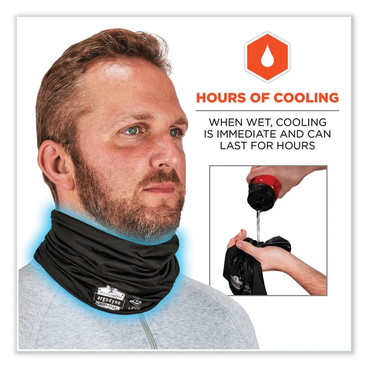 ERGODYNE CORPORATION Chill-Its 6489 2-Layer Cooling Performance Knit Multi-Band, Polyester/Spandex, Small/Medium, Black (EGO42142) thumbnail 3