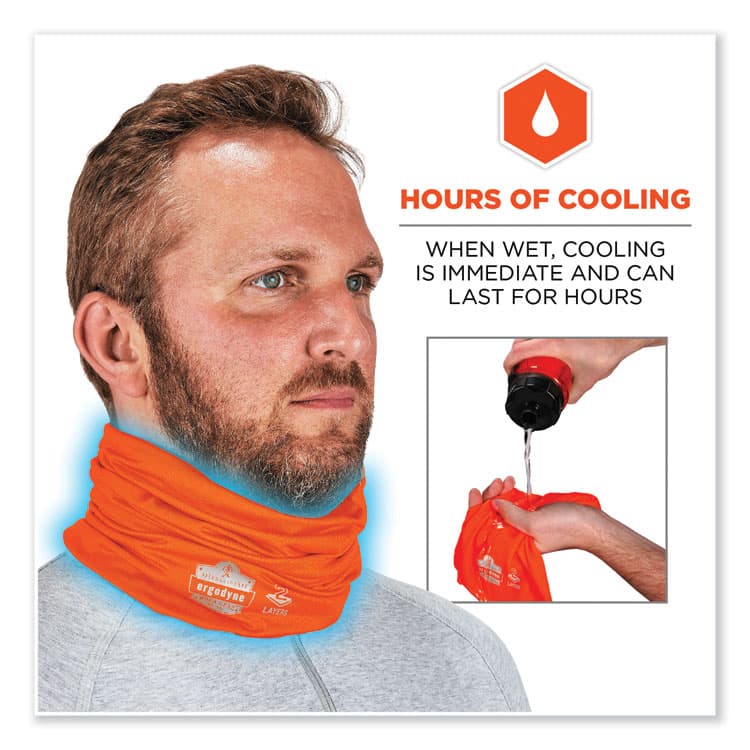 ERGODYNE CORPORATION Chill-Its 6489 2-Layer Cooling Performance Knit Multi-Band, Polyester/Spandex, Large/X-Large, Hi-Vis Orange (EGO42147) thumbnail 3