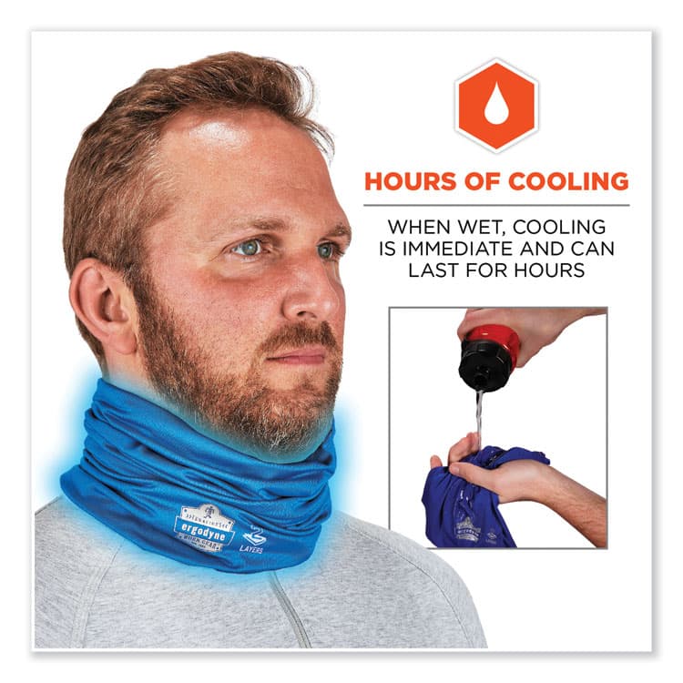 ERGODYNE CORPORATION Chill-Its 6489 2-Layer Cooling Performance Knit Multi-Band, Polyester/Spandex, Small/Medium, Blue (EGO42148) thumbnail 3