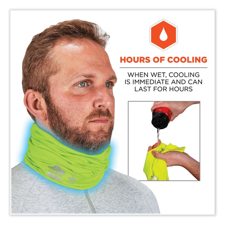 ERGODYNE CORPORATION Chill-Its 6489 2-Layer Cooling Performance Knit MultiBand, Polyester/Spandex, 2X-Large/3X-Large, Hi-Vis Lime (EGO42151) thumbnail 3