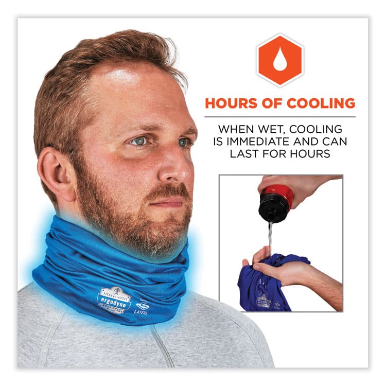 ERGODYNE CORPORATION Chill-Its 6489 2-Layer Cooling Performance Knit Multi-Band, Polyester/Spandex, 2X-Large/3X-Large, Blue (EGO42153) thumbnail 3