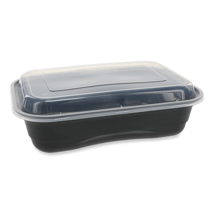 PACTIV EVERGREEN CORPORATION EarthChoice Versa2Go Microwaveable Container, 36 oz, 8.4 x 5.6 x 2, Black/Clear, Plastic, 150/Carton (PCTNV2GRT3688B) thumbnail 3
