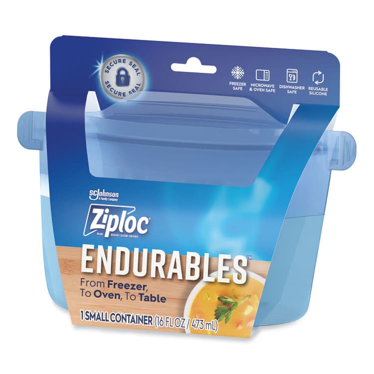 SC JOHNSON Endurables Resusable Silicone Container, 2 Cups, 4.4 x 3.6 x 6.7, Clear, 4/Carton (SJN339968) thumbnail 2