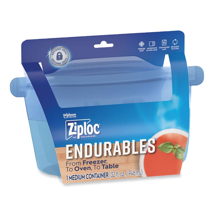 SC JOHNSON Endurables Resusable Silicone Container, 4 Cups, 5.4 x 4.5 x 8.4, Clear, 4/Carton (SJN339969) thumbnail 3