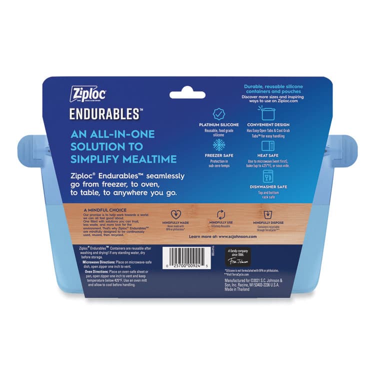 SC JOHNSON Endurables Resusable Silicone Container, 4 Cups, 5.4 x 4.5 x 8.4, Clear, 4/Carton (SJN339969) thumbnail 4
