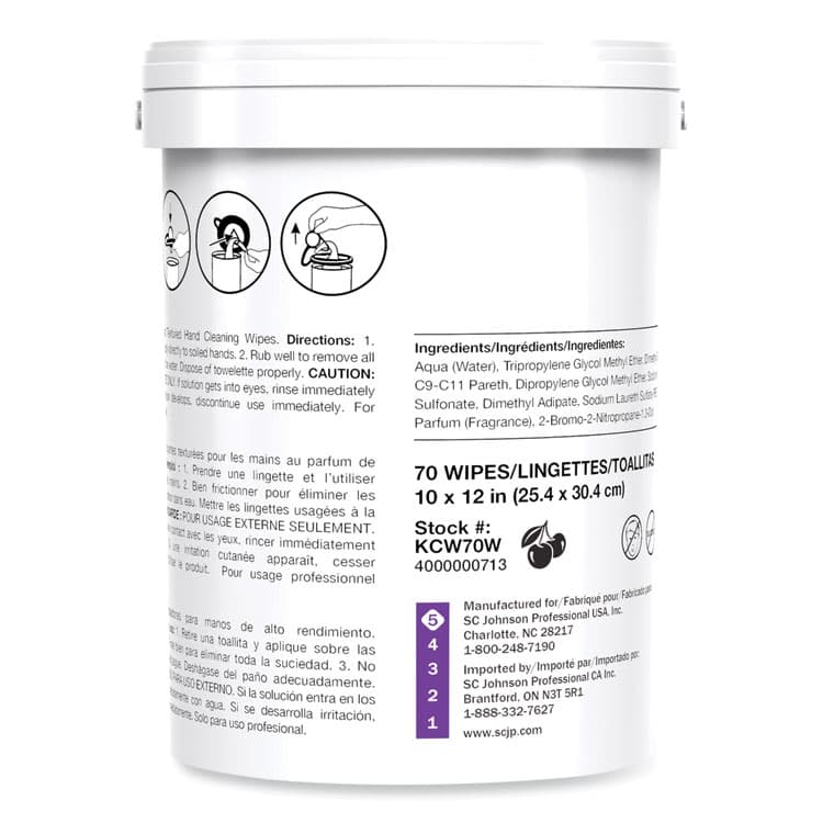 SC JOHNSON Kresto Cherry Wipes, Cloth, 1-Ply, 7.92 x 5.74, Cherry Scent, Red/White, 70/Pack, 6 Packs/Carton (SJNKCW70W) thumbnail 2