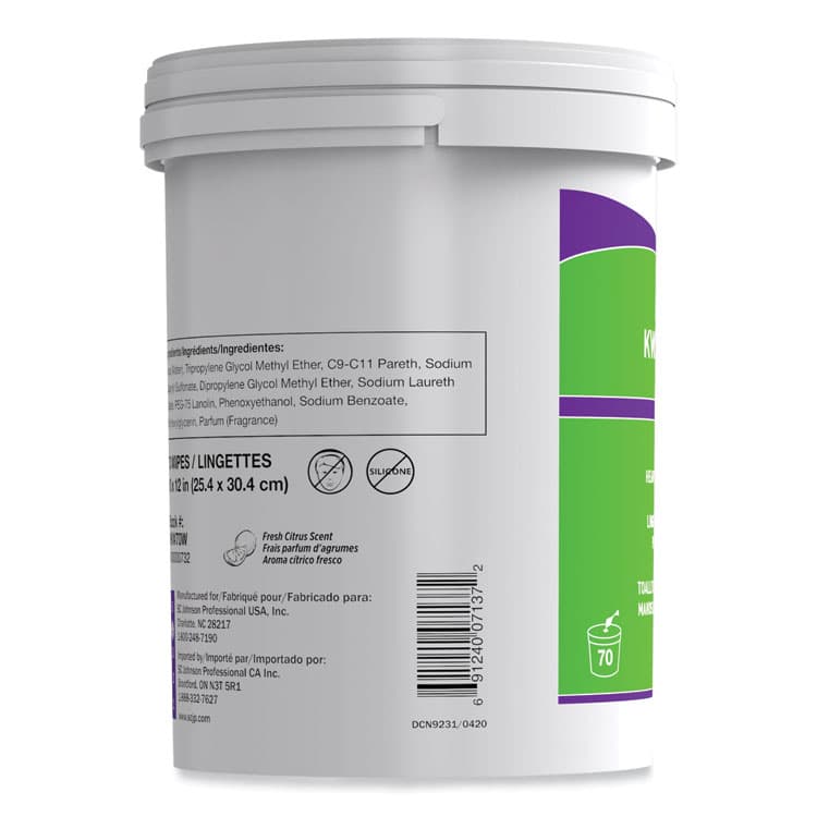 SC JOHNSON Kresto KWIK-WIPES, Cloth, 1-Ply, 7.9 x 5.7, Citrus, White, 70/Pack, 6 Packs/Carton (SJNKKW70W) thumbnail 4