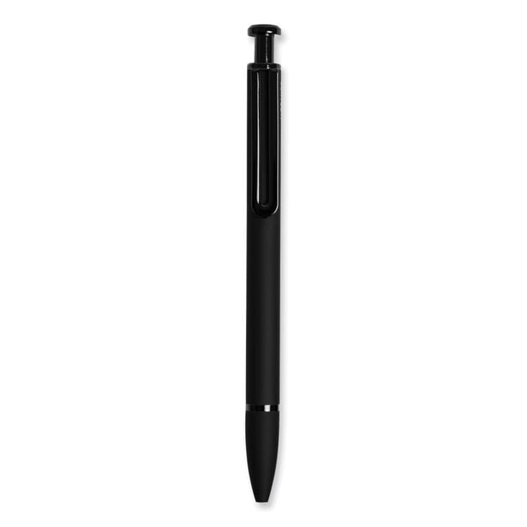 U BRANDS Monterey Soft Touch Ballpoint Pen, Retractable, Medium 1 mm, Black Ink, Midnight Barrel, 12/Pack (UBR3786U0124)