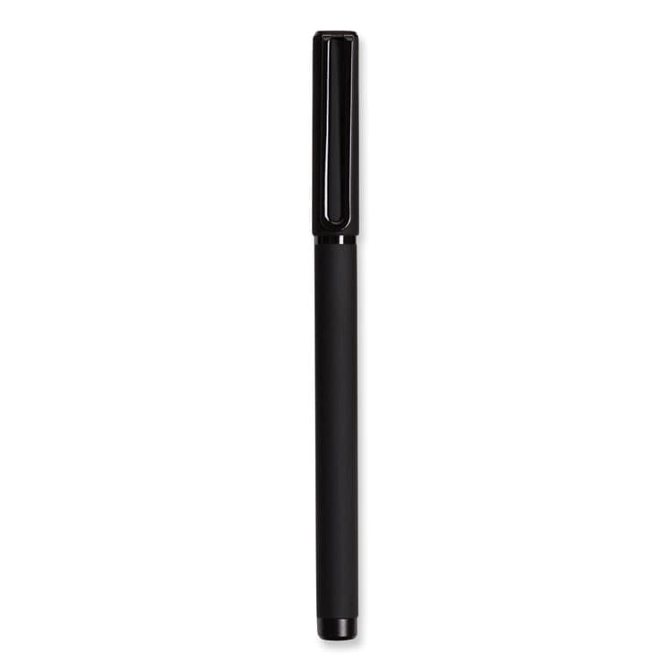U BRANDS Catalina Soft Touch Porous Point Pen, Stick, Fine 0.7 mm, Black Ink, Black Barrel, Dozen (UBR5007U0124)
