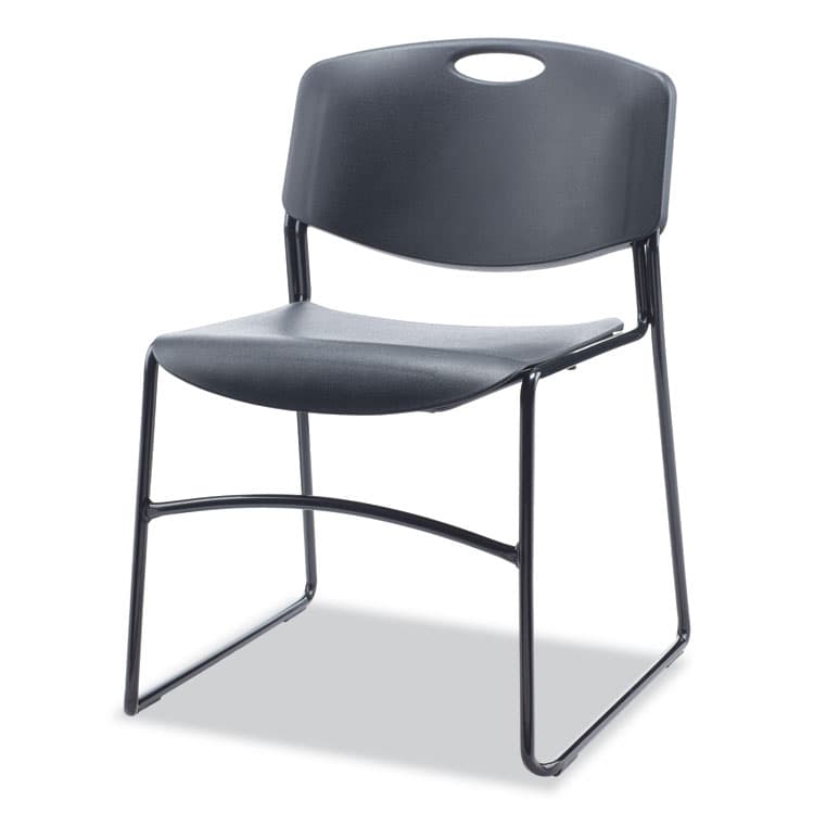 ALERA Alera Resin Stacking Chair, Supports Up to 275 lb, 18.50" Seat Height, Black Seat, Black Back, Black Base, 4/Carton (ALECA671) thumbnail 3