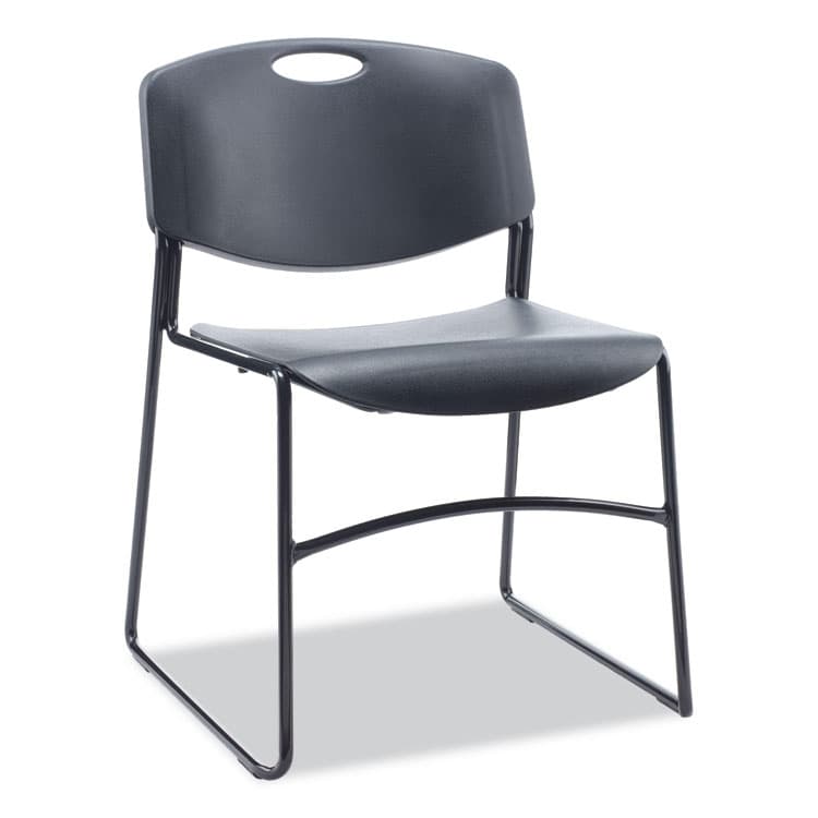 ALERA Alera Resin Stacking Chair, Supports Up to 275 lb, 18.50" Seat Height, Black Seat, Black Back, Black Base, 4/Carton (ALECA671)