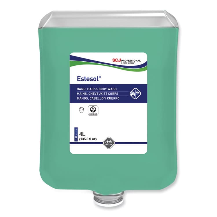 SC JOHNSON Estesol Hand, Hair and Body Cleaner Manual Cartridge, Rainforest Scent, 4 L, 4/Carton (SJNHAB4LTR)