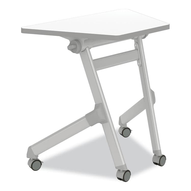 SAFCO PRODUCTS Learn Nesting Trapezoid Desk, 32.83" x 22.25" to 29.5", White/Silver (SAF1226DE)