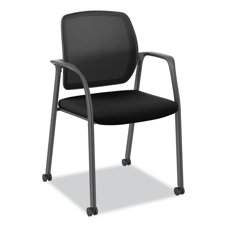 HON COMPANY Nucleus Series Recharge Guest Chair, Supports Up to 300 lb, 17.62" Seat Height, Black Seat/Back, Black Base (HONNR6FMC10P71)