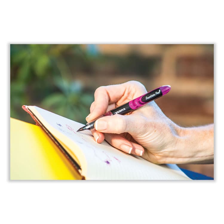 ZEBRA PEN CORP. Fountain Pen, Fine 0.6 mm, Blue Ink, Black/Blue Barrel, 12/Pack (ZEB48320) thumbnail 4