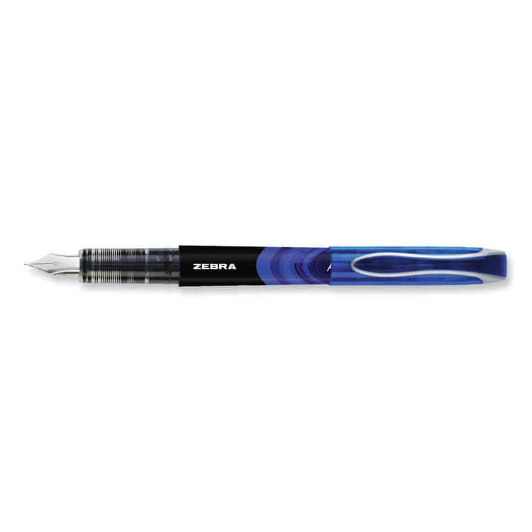 ZEBRA PEN CORP. Fountain Pen, Fine 0.6 mm, Blue Ink, Black/Blue Barrel, 12/Pack (ZEB48320) thumbnail 3