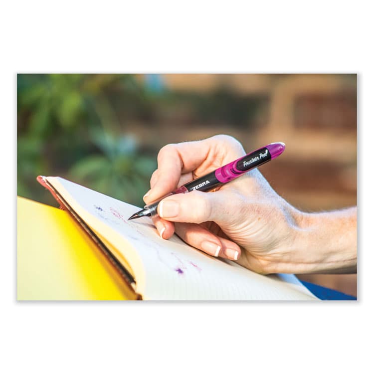 ZEBRA PEN CORP. Fountain Pen, Fine 0.6 mm, Black Ink, Black/Gray Barrel, 12/Pack (ZEB48310) thumbnail 4