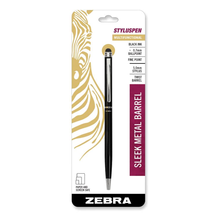 ZEBRA PEN CORP. StylusPen Twist Ballpoint Pen/Stylus, Black (ZEB33111)
