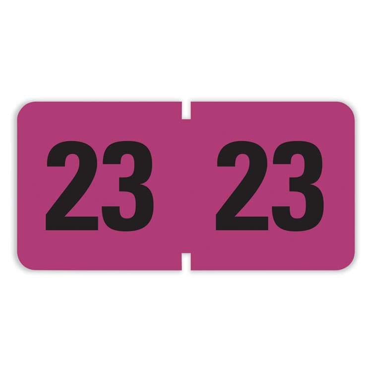 SMEAD MANUFACTURING CO. Yearly End Tab File Folder Labels, 23, 0.75 x 1.5, Purple, 500 Labels/Roll (SMD68323)