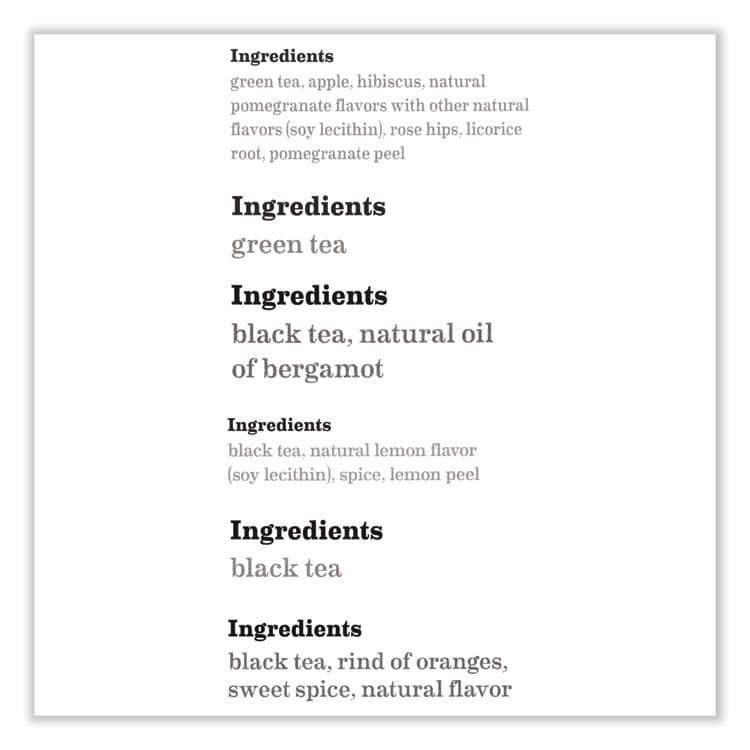 BIGELOW TEA CO. Assorted Tea Packs, Six Flavors, 28/BX, 168/Carton (BTC15577) thumbnail 2