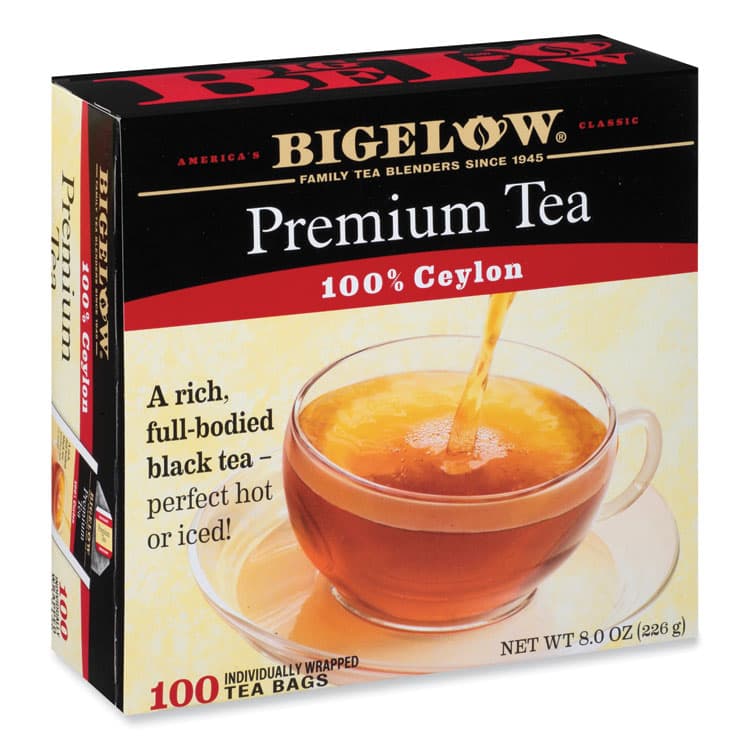 BIGELOW TEA CO. Single Flavor Tea, Premium Ceylon, 100 Bags/Box (BTC00351)