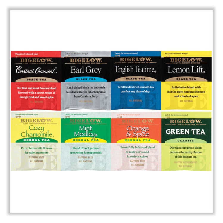 BIGELOW TEA CO. Variety Pack Assorted Tea Bags, Individually Wrapped, 64 Tea Bags/Box (BTCRCB10568) thumbnail 4