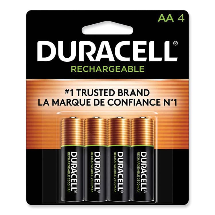 DURACELL PRODUCTS COMPANY Rechargeable StayCharged NiMH Batteries, AA, 4/Pack (DURNLAA4BCD)