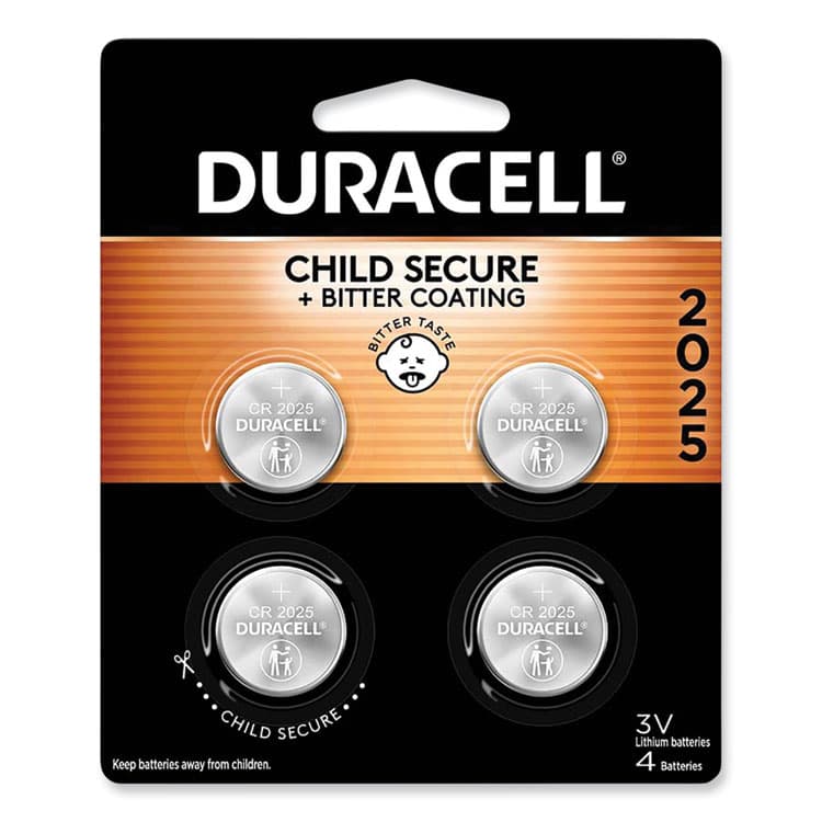 DURACELL PRODUCTS COMPANY Lithium Coin Batteries With Bitterant, 2025, 4/Pack (DURDL2025B4PK)