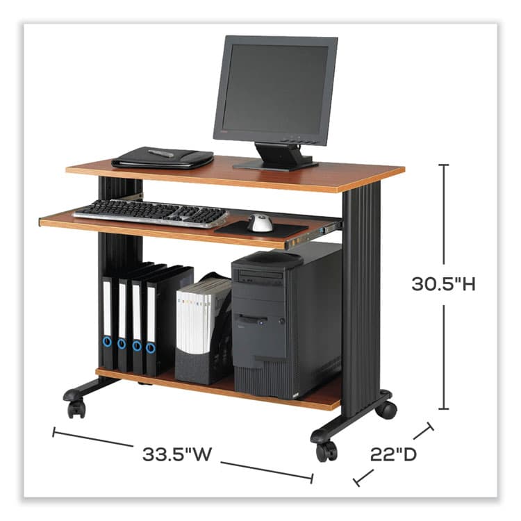 SAFCO PRODUCTS Muv Standing Desk, 35.5" x 22" x 30.5", Cherry (SAF1921CY) thumbnail 2