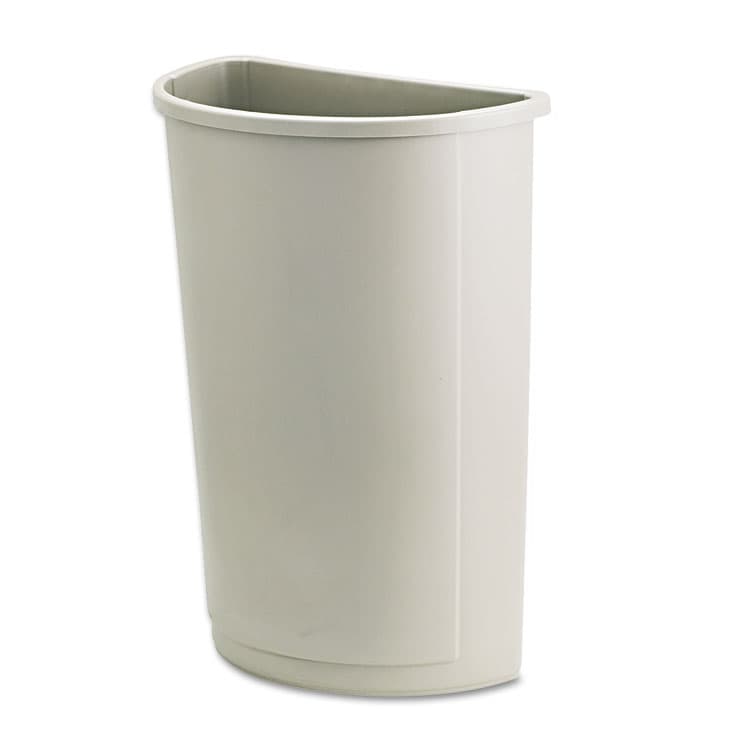 RUBBERMAID COMMERCIAL PROD. Untouchable Half-Round Plastic Receptacle, 21 gal, Plastic, Beige (RCP352000BG)