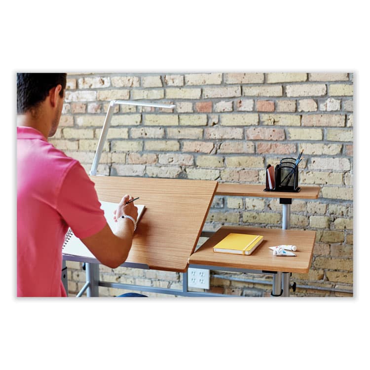 SAFCO PRODUCTS Height-Adjustable Split Level Drafting Table, Rectangular/Square, 47.25 x 29.75 x 26 to 37.25, Medium Oak (SAF3965MO) thumbnail 4
