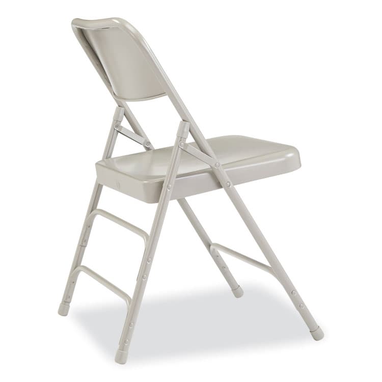 NATIONAL PUBLIC SEATING 300 Series Deluxe All-Steel Triple Brace Folding Chair, Supports Up to 480 lb, 17.25" Seat Height, Gray, 4/Carton (NPS302) thumbnail 4