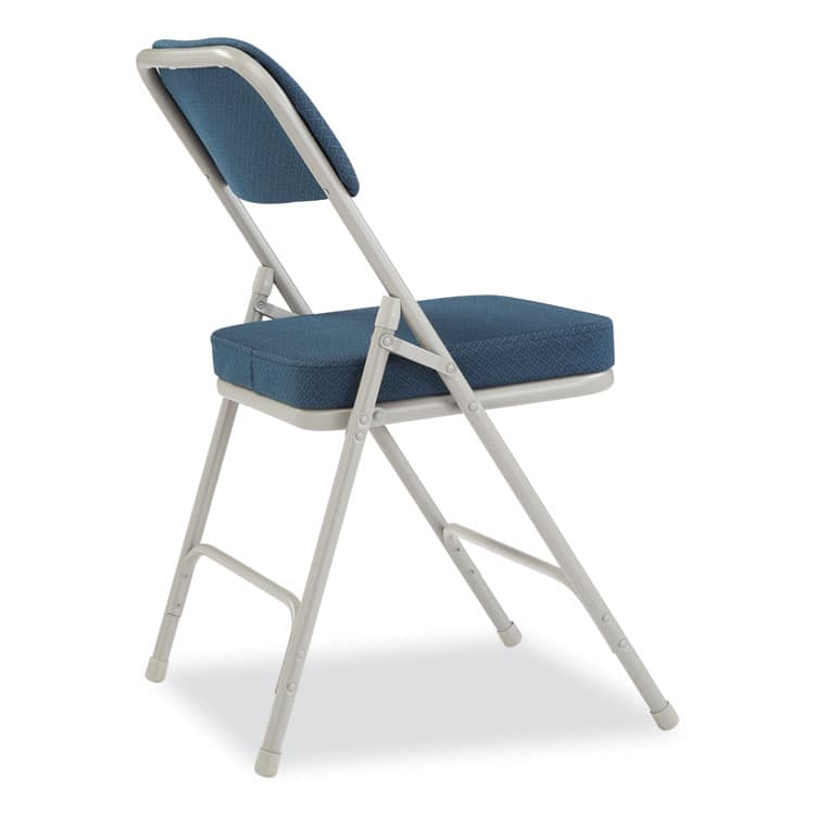 NATIONAL PUBLIC SEATING 3200 Series Fabric Dual-Hinge Folding Chair, Supports Up to 300 lb, Regal Blue Seat, Regal Blue Back, Gray Base, 2/Carton (NPS3215) thumbnail 4