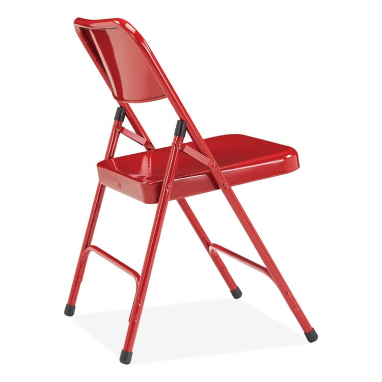 NATIONAL PUBLIC SEATING 200 Series Premium All-Steel Double Hinge Folding Chair, Supports Up to 500 lb, 17.25" Seat Height, Red, 4/Carton (NPS240) thumbnail 4
