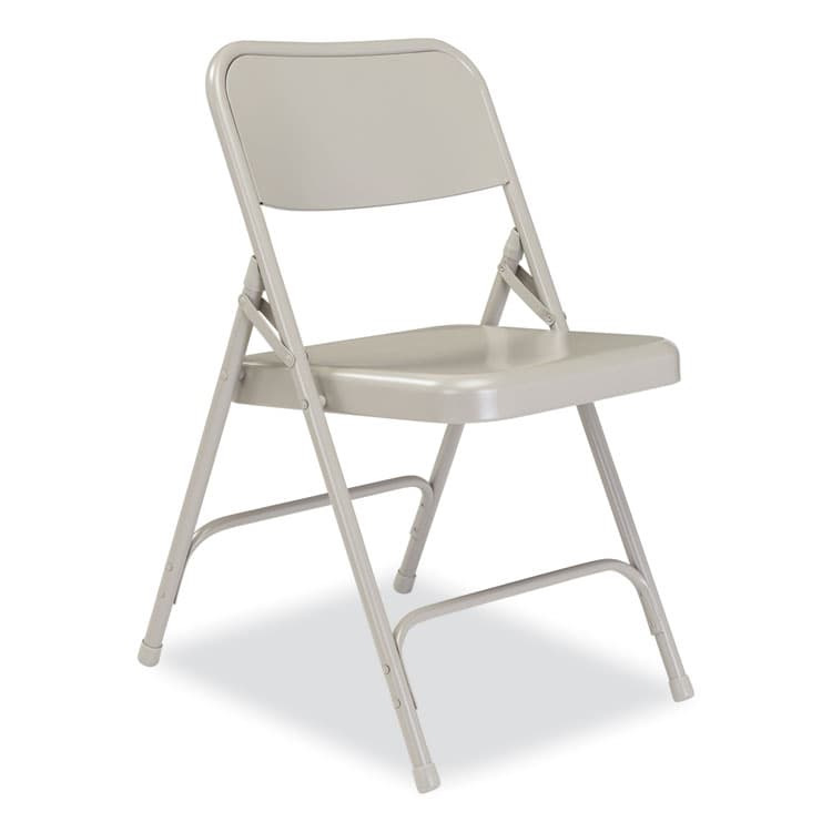 NATIONAL PUBLIC SEATING 200 Series Premium All-Steel Double Hinge Folding Chair, Supports Up to 500 lb, 17.25" Seat Height, Gray, 4/Carton (NPS202) thumbnail 2