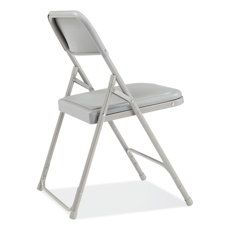NATIONAL PUBLIC SEATING 800 Series Premium Plastic Folding Chair, Supports Up to 500 lb, 18" Seat Height, Gray Seat, Gray Back, Gray Base, 4/Carton (NPS802) thumbnail 4