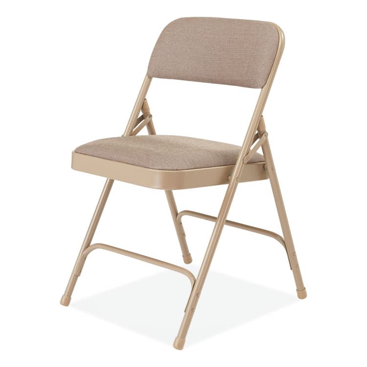 NATIONAL PUBLIC SEATING 2200 Series Deluxe Fabric Upholstered Dual-Hinge Premium Folding Chair, Supports Up to 500 lb, Cafe Beige, 4/Carton (NPS2201) thumbnail 3