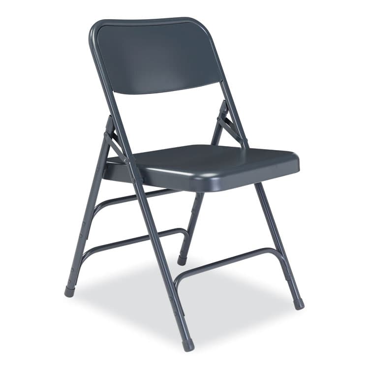 NATIONAL PUBLIC SEATING 300 Series Deluxe All-Steel Triple Brace Folding Chair, Supports Up to 480 lb, 17.25" Seat Height, Blue, 4/Carton (NPS304) thumbnail 2