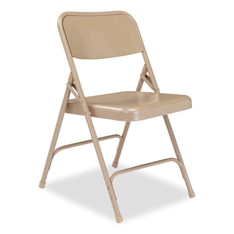 NATIONAL PUBLIC SEATING 200 Series Premium All-Steel Double Hinge Folding Chair, Supports Up to 500 lb, 17.25" Seat Height, Beige, 4/Carton (NPS201) thumbnail 2