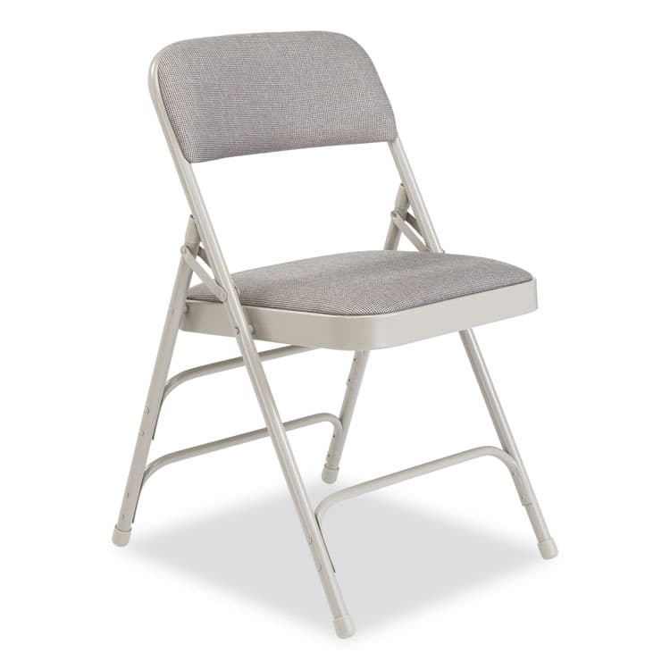 NATIONAL PUBLIC SEATING 2300 Series Fabric Triple Brace Double Hinge Premium Folding Chair, Supports Up to 500 lb, Greystone, 4/Carton (NPS2302) thumbnail 2