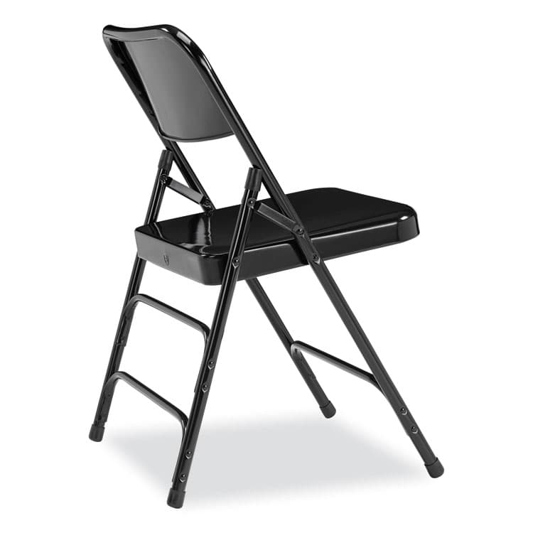 NATIONAL PUBLIC SEATING 300 Series Deluxe All-Steel Triple Brace Folding Chair, Supports Up to 480 lb, 17.25" Seat Height, Black, 4/Carton (NPS310) thumbnail 4